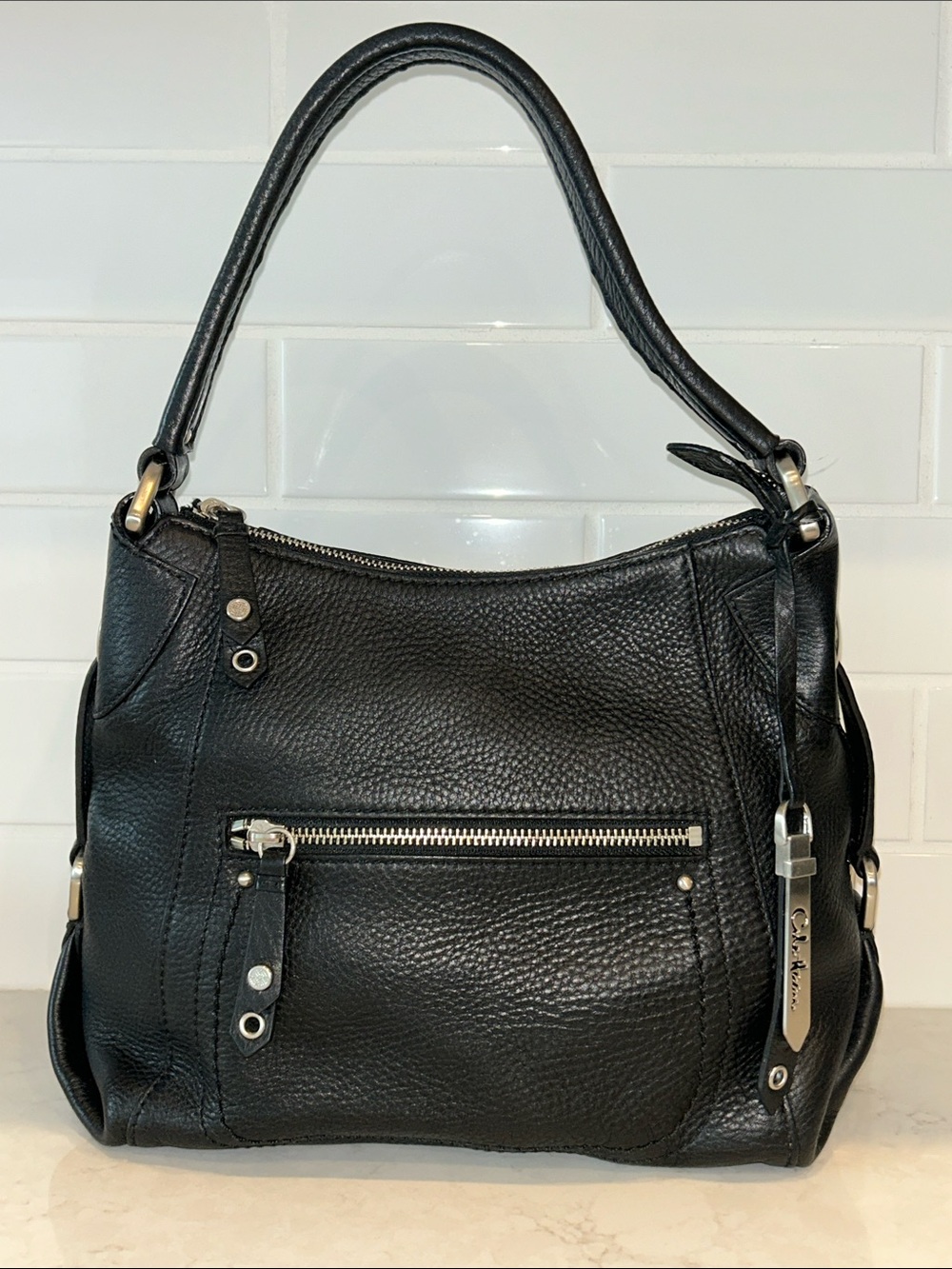 Cole Haan black leather shoulder bag handbag
